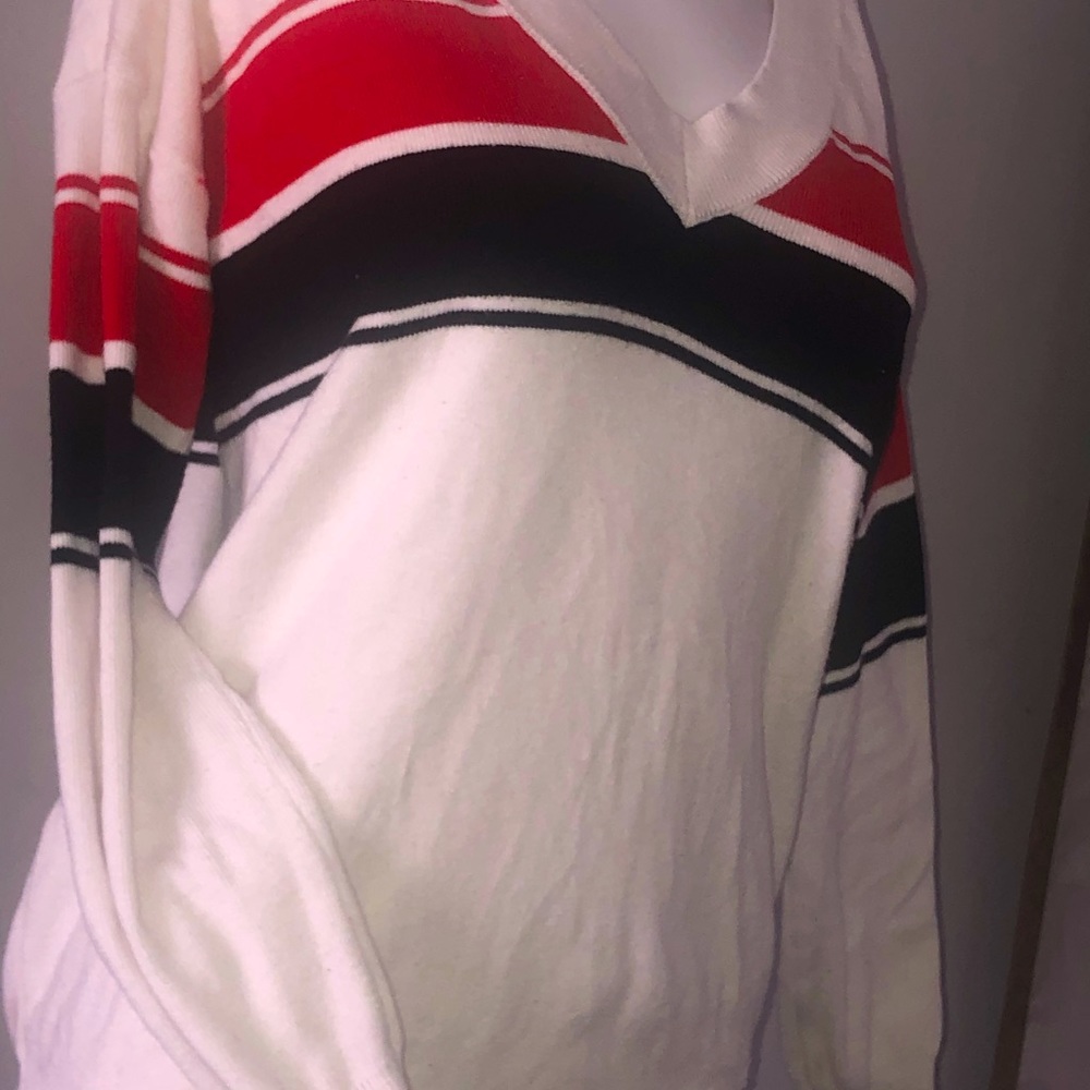 White red and black striped sweater by Kendall and Kylie